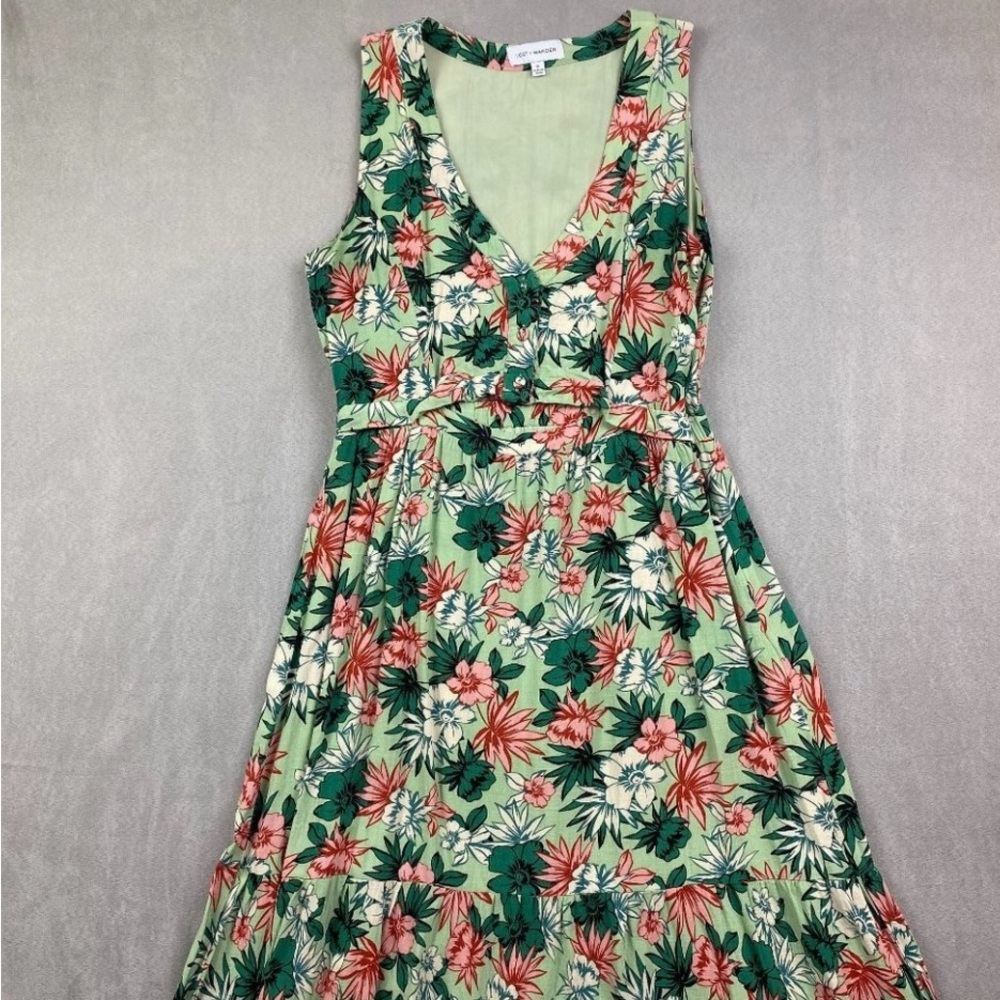 Lost + Wander Maxi Dress Women’s Medium Island Hopper Green Floral Cut Out